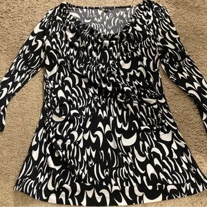Chaus black and white blouse size M